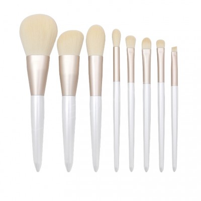 Wholesale8 Pcs Professional Make Up Brush Makeup Brushes Set Pearl White Wood Handle Natural Hair Makeup Blushes