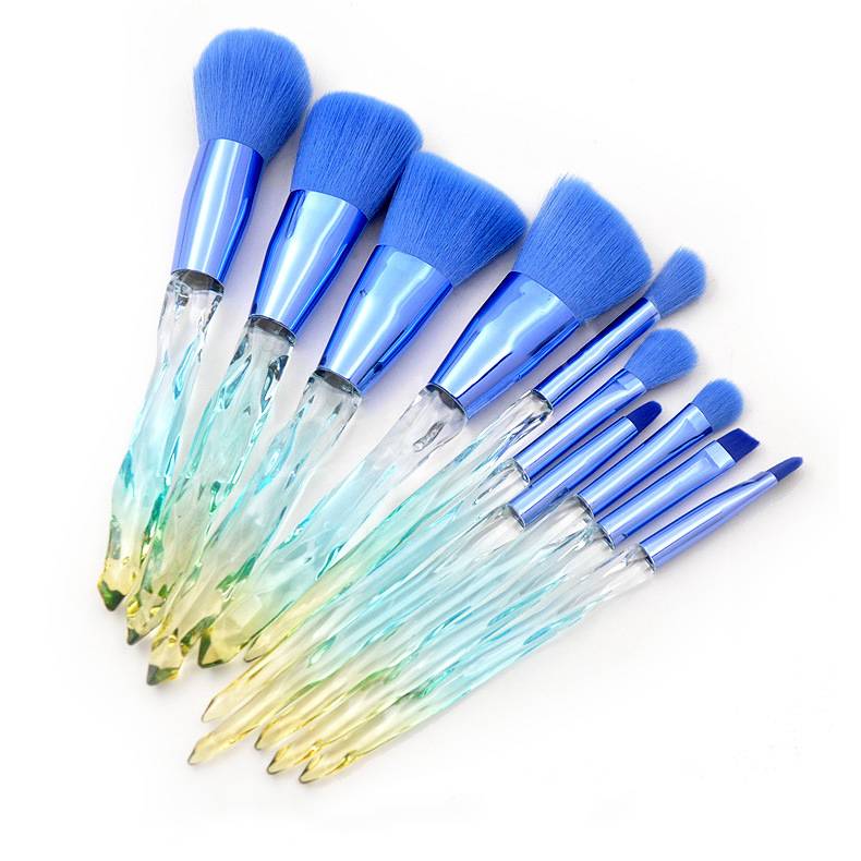 Yuxi 10pcs Wholesale Professional Brushes Set Makeup Eye Shadow Brushes High Quality Diamond Makeup Brush Tools